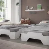 Stapelbett 90x200cm 'Pisa' Buche massiv weiß lackiert