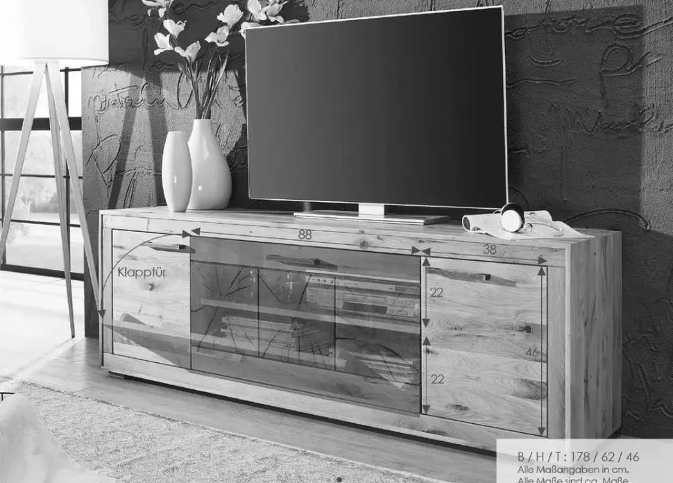TV Board 178cm 'Danzig' Kernbuche geölt