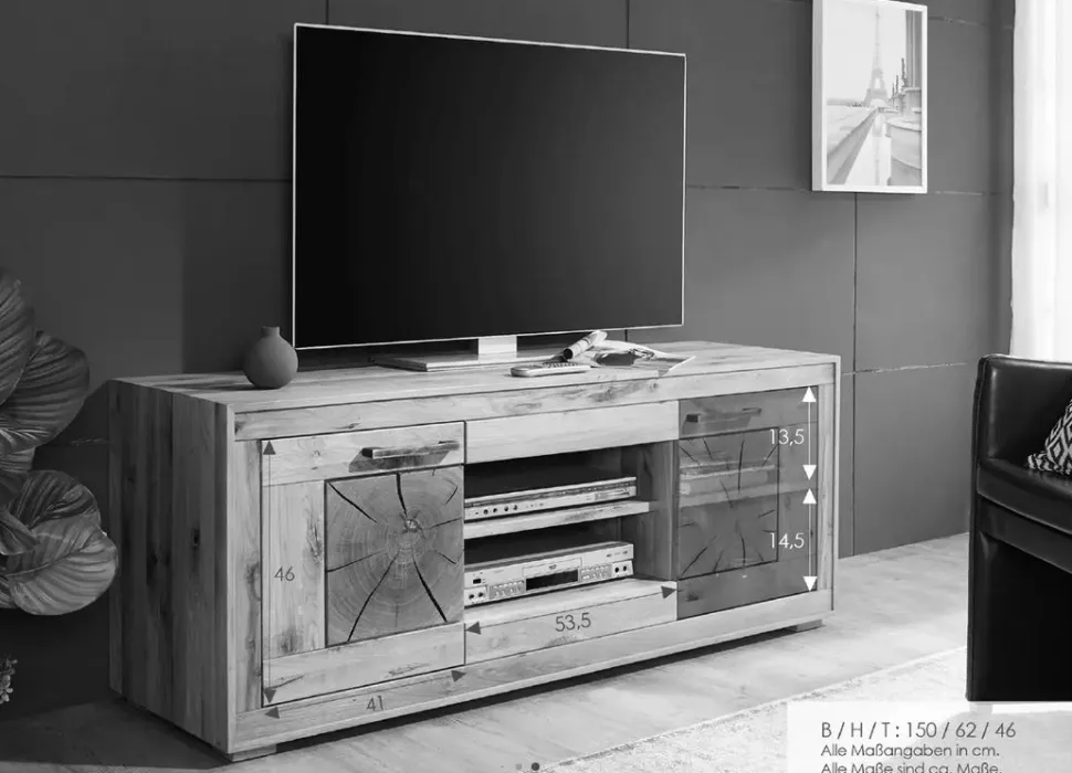 TV Board 150cm 'Danzig' Kernbuche geölt