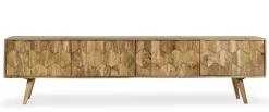 TV Board 200cm 'Kalani' Mango massiv hängend oder mit Füßen natur lackiert