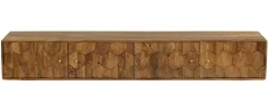 TV Board 200cm 'Kalani' Mango massiv hängend oder mit Füßen braun lackiert