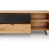 TV Board 150cm 'Malaga ' Wildeiche verschiedene Variationen möglich Glas anthrazit ohne/Wandbefestigung