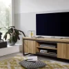 TV Board 150cm 'Taipeh' Wildeiche & Metall gebürstet