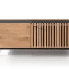 TV Board 140cm Wildeiche geölt 'Amalfi' verschiedene Ausführungen ohne Glasplatte Metallgestell schwarz