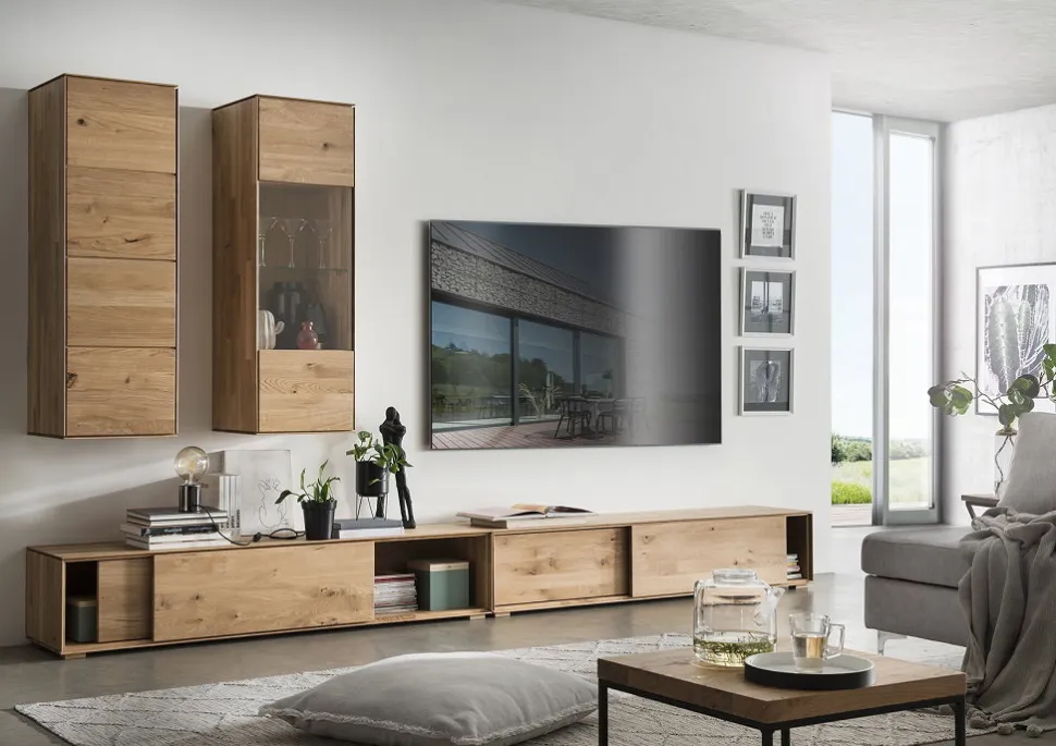 TV Board hängend oder stehend 170cm 'Prag' Wildeiche geölt WZ-0546