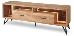 TV Board inkl.Beleuchtung 175x60cm 'Hunter' Akazie massiv