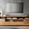 TV Board mit Aufsatz 219x63cm "Savona" Wildeiche geölt