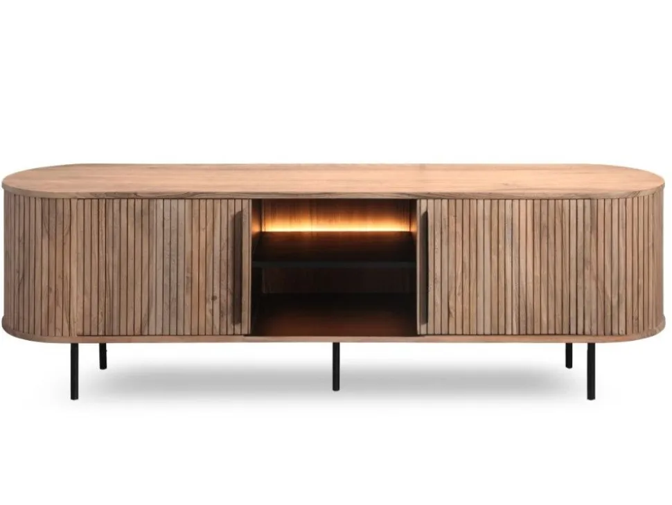 TV Board mit Beleuchtung 175cm 'Atlantic' Akazie massiv