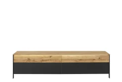 TV Board mit Beleuchtung 200cm 'Boston ' Wildeiche geölt & Glas anthrazit