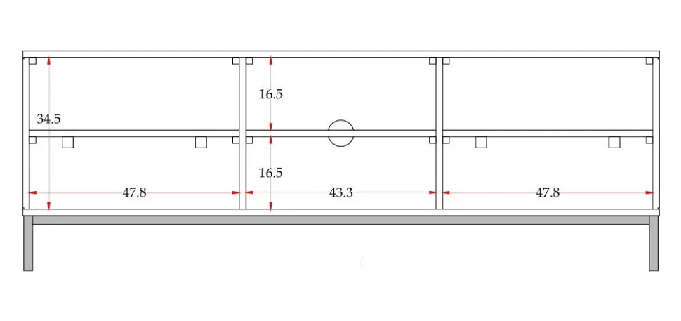 TV Board 145x50cm "Assuan" Mango & Metall goldfarbig WZ-0462