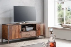 TV Board 150x56cm 'Compton' recyceltes Altholz & Eisen vintage