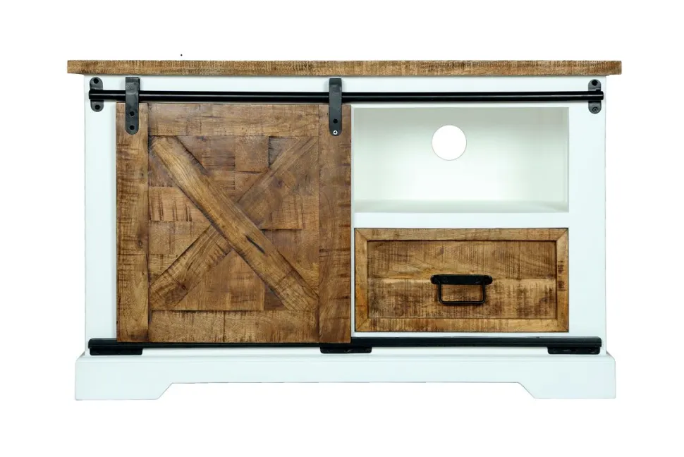 TV Board 105x63cm 'Country' Akazie weiß & braun