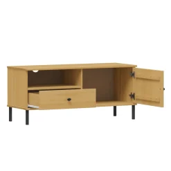 TV Board 105x47cm 'Detroit' Kiefer massiv eichefarbig & schwarz