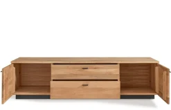 TV Board 165x42cm "Glasgow" Wildeiche & Metall schwarz