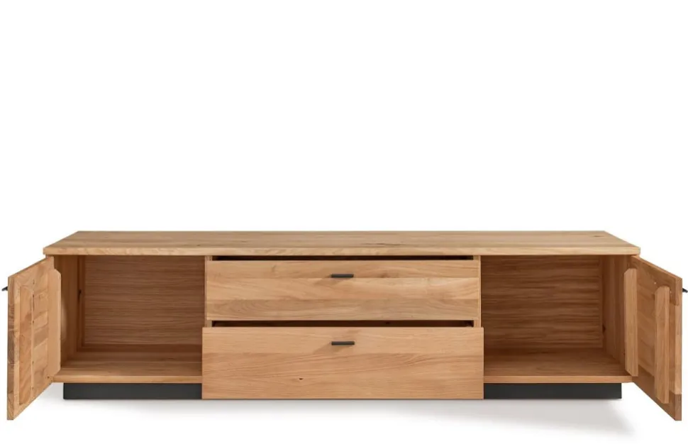 TV Board 165x42cm "Glasgow" Wildeiche & Metall schwarz
