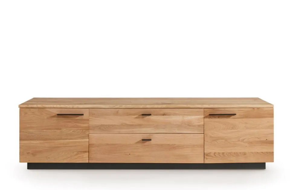 TV Board 165x42cm "Glasgow" Wildeiche & Metall schwarz
