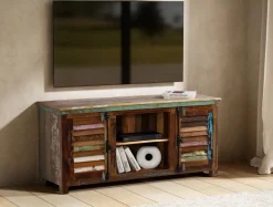 TV Board 152x69cm 'Hawkins' recyceltes Altholz mehrfarbig lackiert
