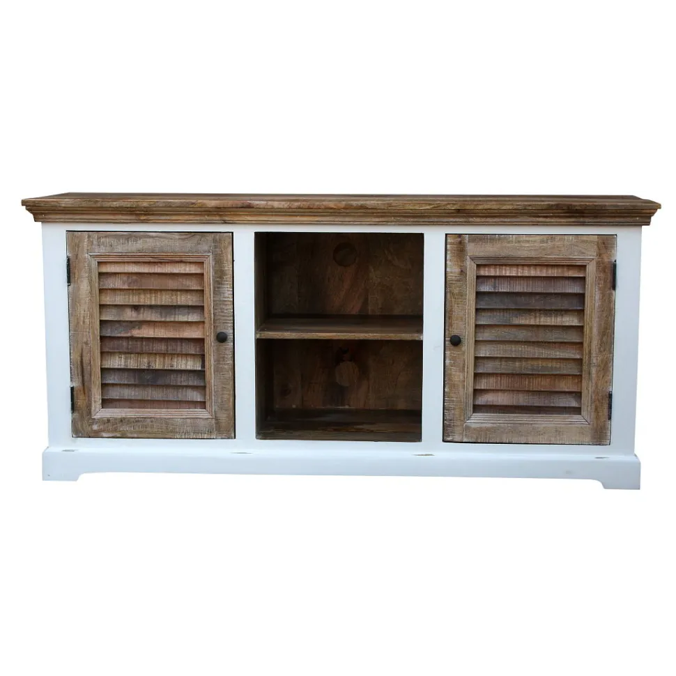 TV Board 153x70cm 'Nizza' Mango weiß natur