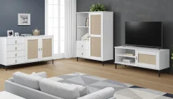TV Board 105x47cm 'Seattle' Kiefer massiv weiß