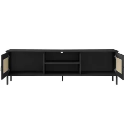 TV Board 158x47cm 'Seattle' Kiefer massiv schwarz