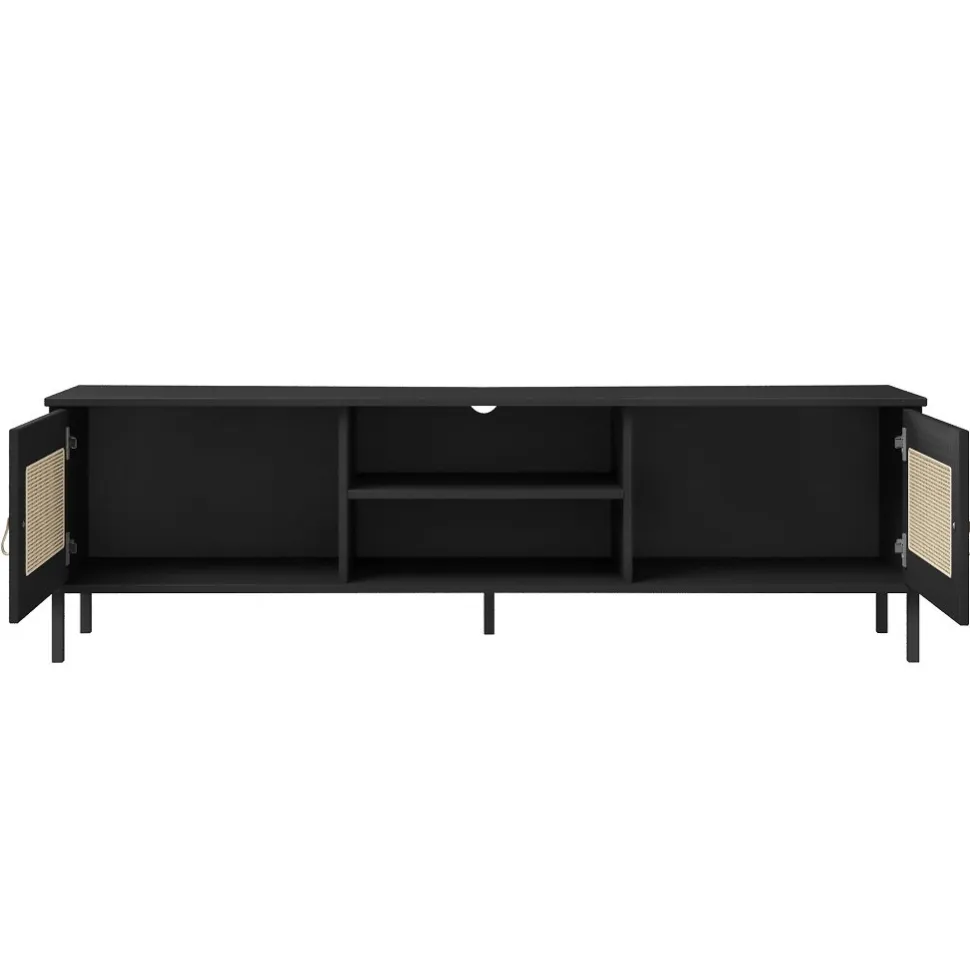 TV Board 158x47cm 'Seattle' Kiefer massiv schwarz