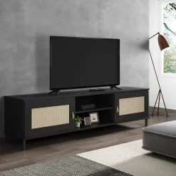 TV Board 158x47cm 'Seattle' Kiefer massiv schwarz