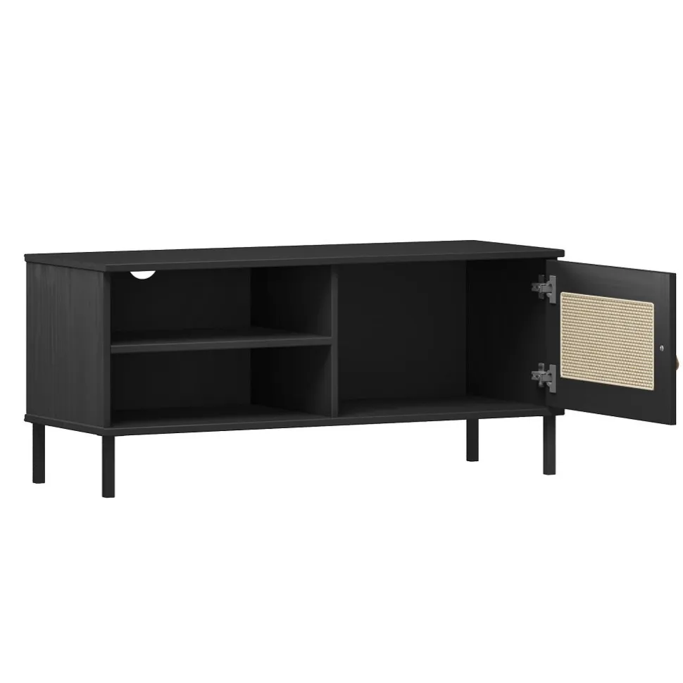 TV Board 105x47cm 'Seattle' Kiefer massiv schwarz