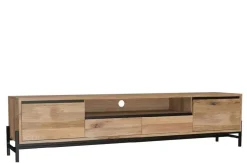 TV Board 204x51cm 'Veneza' Wildeiche & Metall schwarz