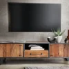 TV Board 180x50cm 'Waco' recyceltes Altholz & Metall