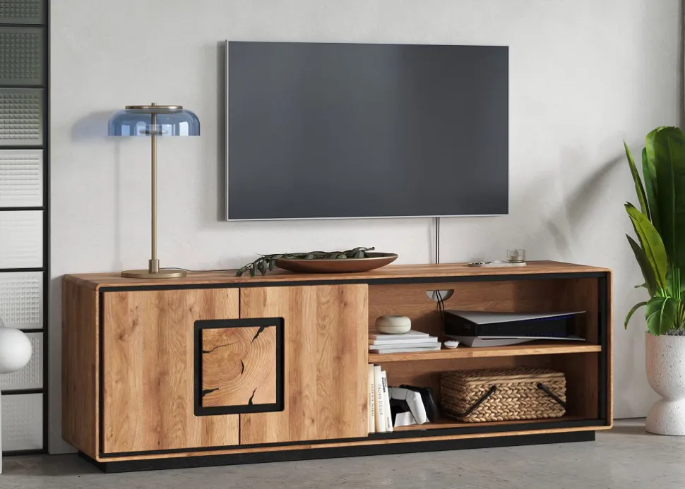 TV Board 165x54cm "Zarah" Wildeiche geölt
