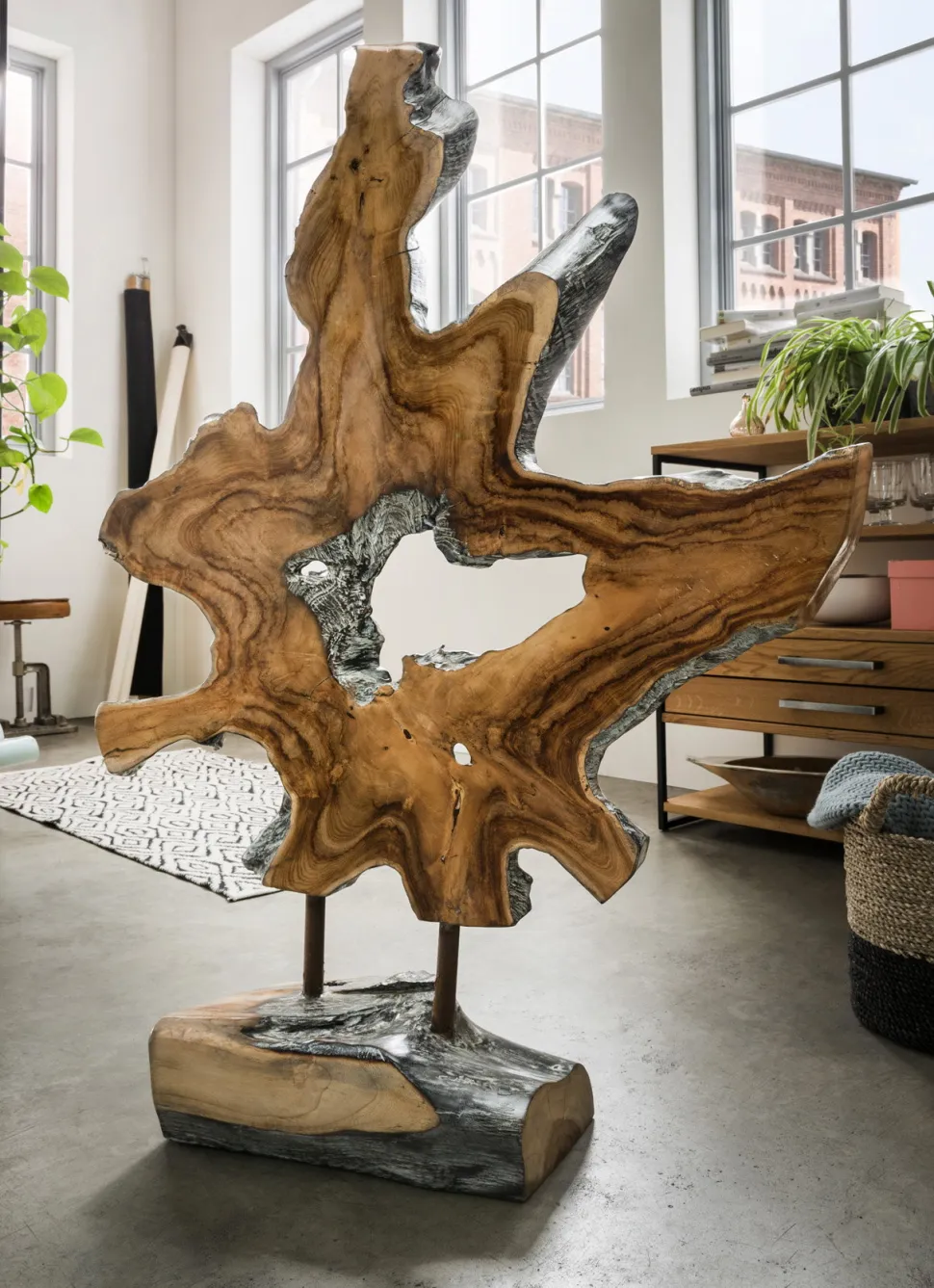 Unikat Deko-Objekt 90cm "Solo" Teak natur