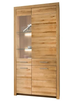 Vitrine Glas links 102x204cm "Dover" Wildeiche geölt WZ-0169