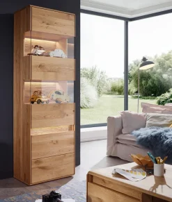 Vitrine links 63x207cm "Berlin" Wildeiche geölt WZ-0303