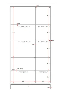 Vitrine 99x198cm