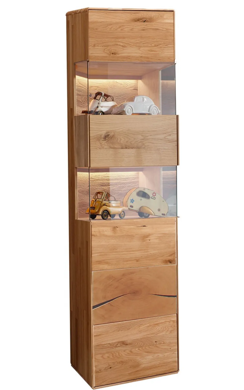 Vitrine 50x202cm "Belfast" Wildeiche massiv