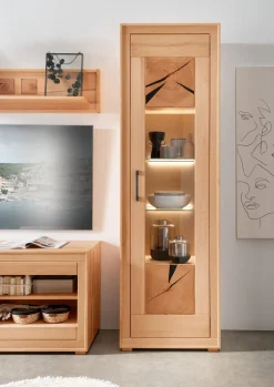 Vitrine 62x201cm 'Danzig' Kernbuche geölt