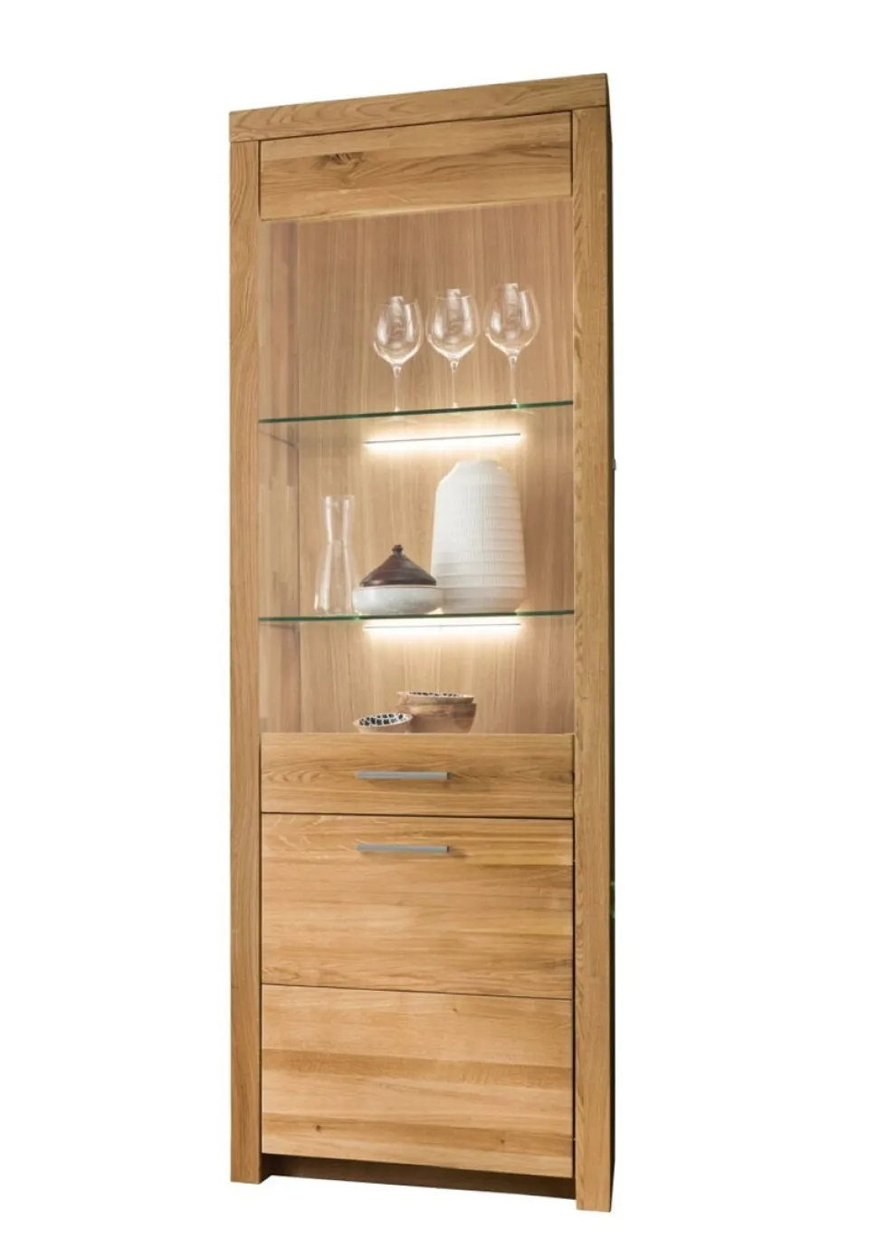 Vitrine 65x204cm "Dover" Wildeiche geölt WZ-0169
