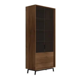 Vitrine 100x200cm 'Dubai' Wildeiche Tabacco