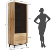 Vitrine 100x200cm 'Jannik' Wildeiche massiv