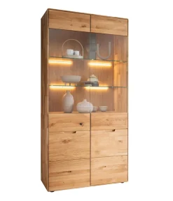 Vitrine 100x200cm "Kent" Wildeiche massiv