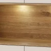 Vitrine 90x200cm 'Locarno' Wildeiche massiv & MDF creme inkl.Beleuchtung