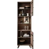Vitrine 65x209cm "Lugano" Kernbuche massiv Tabak geölt