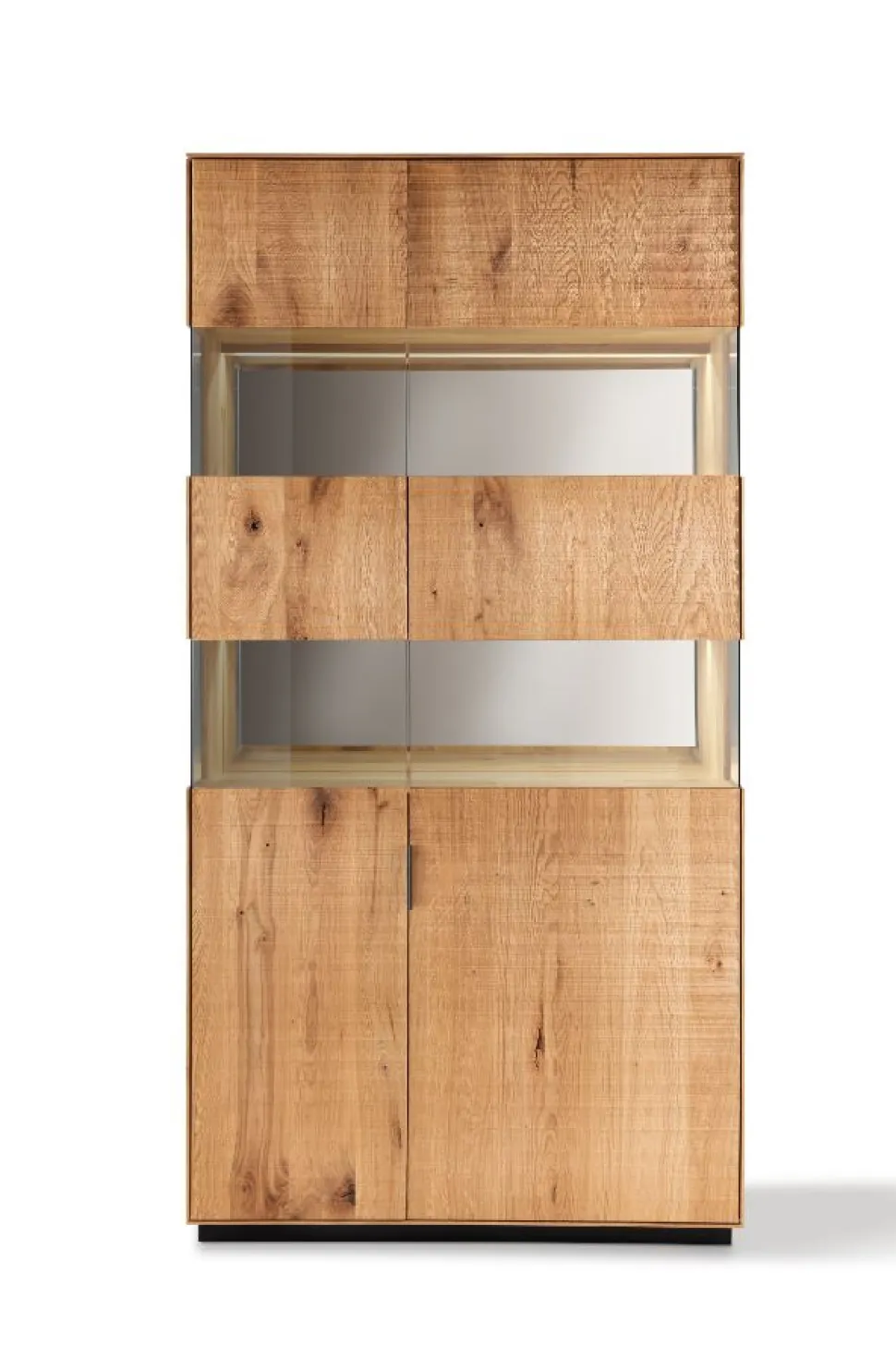 Vitrine 104x205cm 'Malaga ' Wildeiche verschiedene Variationen möglich Spiegel