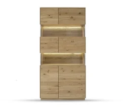 Vitrine 103x209cm 'München' Wildeiche geölt