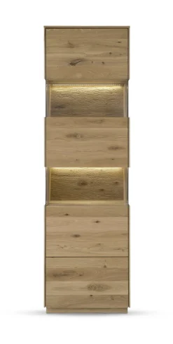 Vitrine 63x209cm 'München' Wildeiche geölt