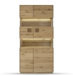 Vitrine 103x209cm 'Monza' Wildeiche geölt