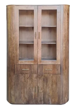 Vitrine 125x186cm "Valencia"' Mango braun lackiert