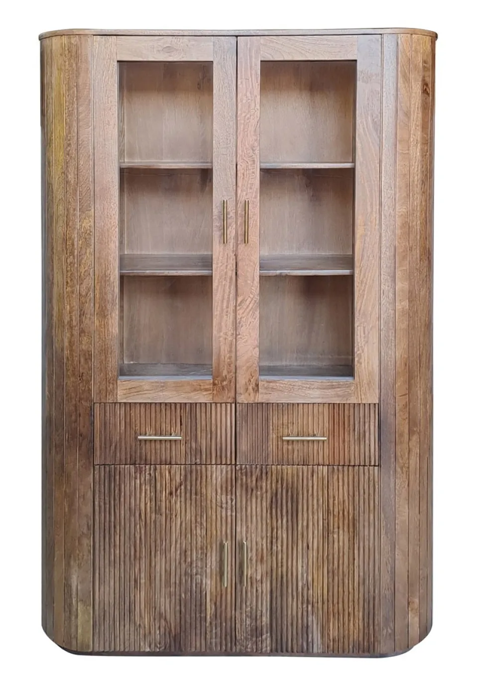 Vitrine 125x186cm "Valencia"' Mango braun lackiert