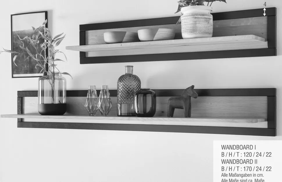 Wandboard 170cm "Bergamo" Kernbuche geölt WZ-0159