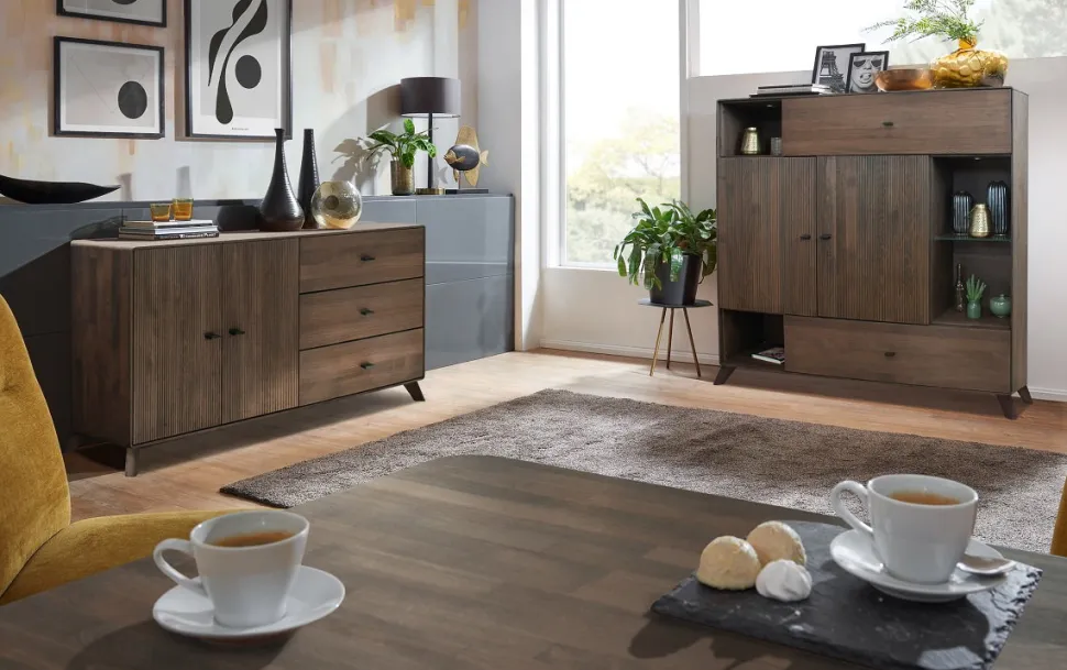 Wandboard 140cm "Lugano" Kernbuche massiv Tabak geölt